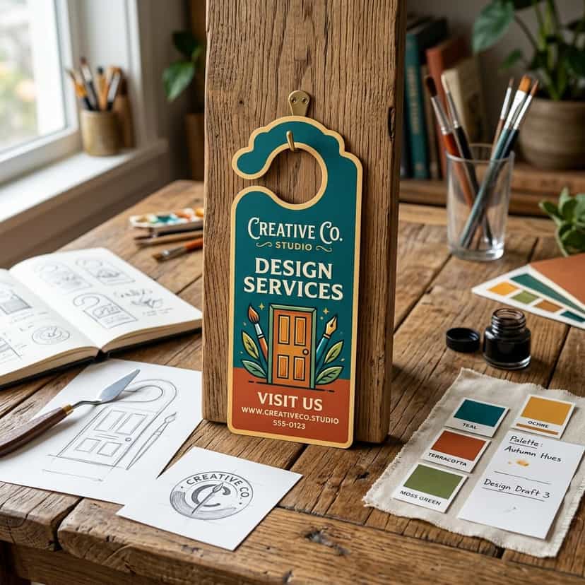 Door Hangers For Less providing Custom Door Hanger Design Door Hanger Design & Print Shop services
