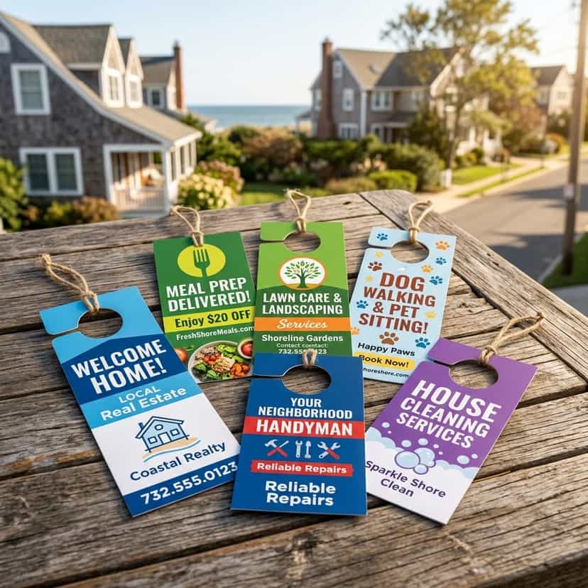 Door Hangers For Less providing Point Pleasant Beach, NJ Door Hanger Design & Print Shop services